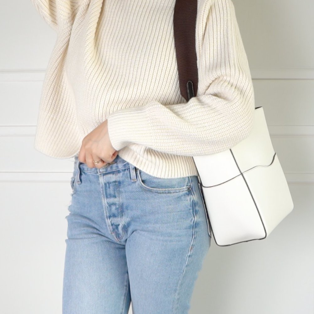 The Jordan Leather Bucket Bag - Cream - Picture 12 of 12